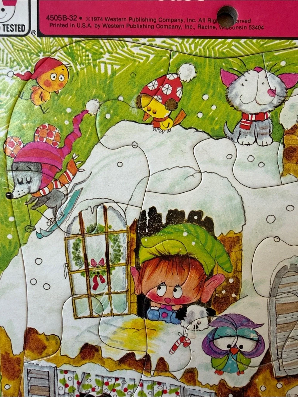 Vintage 1974 Santa’s House Frame-Tray puzzle